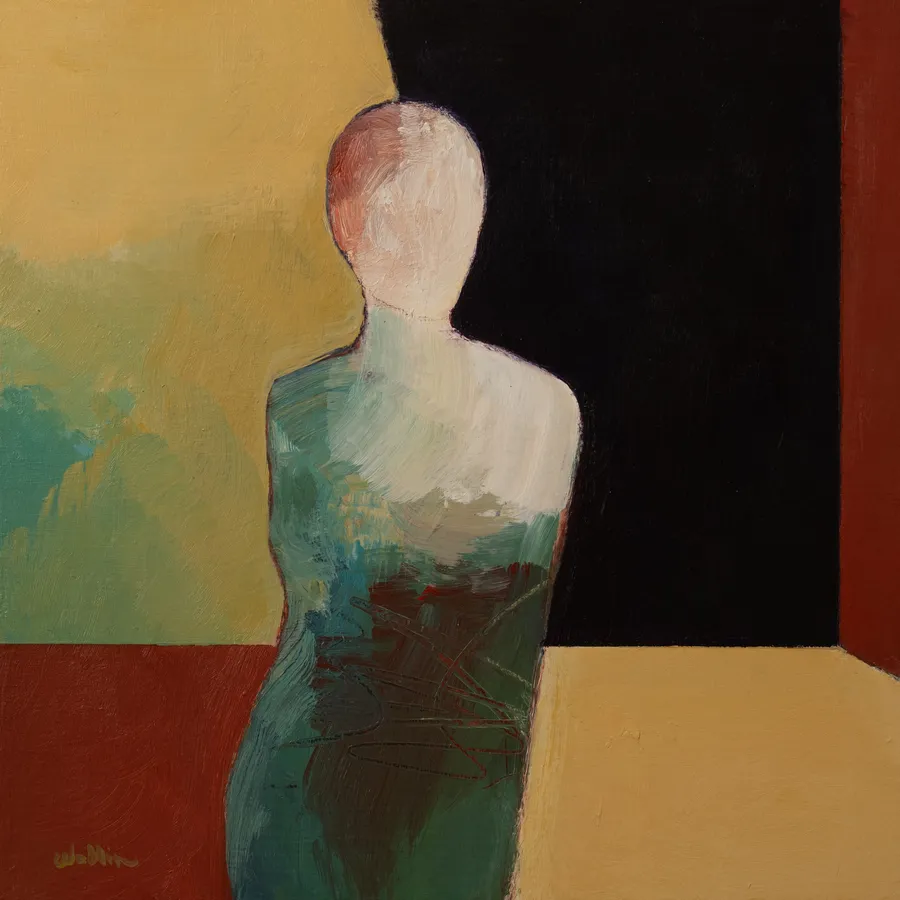A Glance into Infinity by Jean Wallin - 10x10 figurative acrylic painting