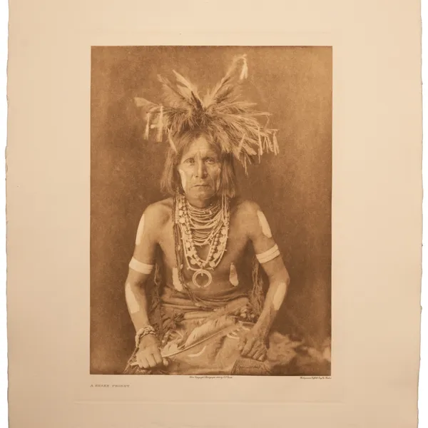 A Snake Priest photogravure print by Edward S. Curtis - 23x19
