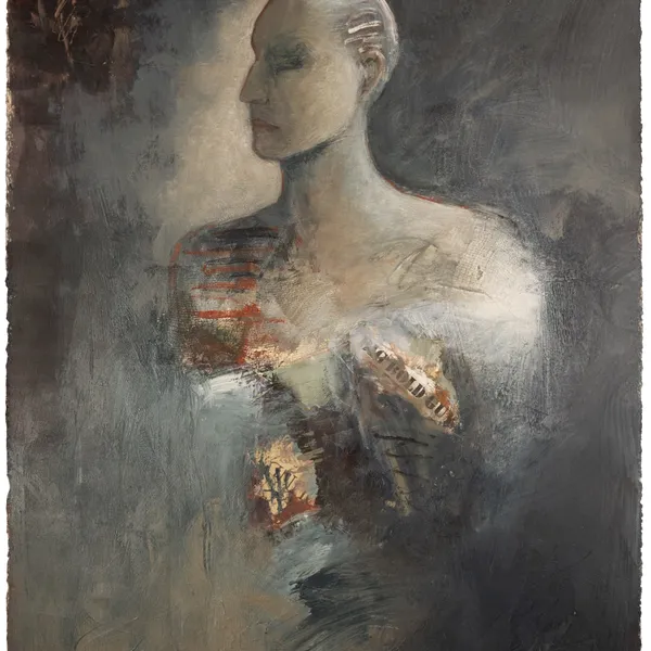 Best of a Big Bold Guy by Jean Wallin - 30x22 figurative acrylic on paper