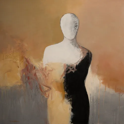 Going Somewhere by Jean Wallin - 24x24 figurative acrylic painting