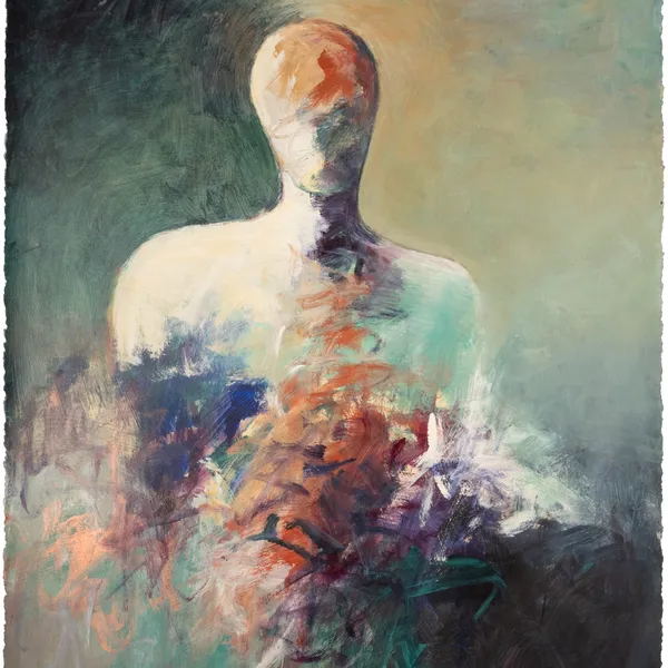 Green Night by Jean Wallin - 30x22 figurative acrylic on paper