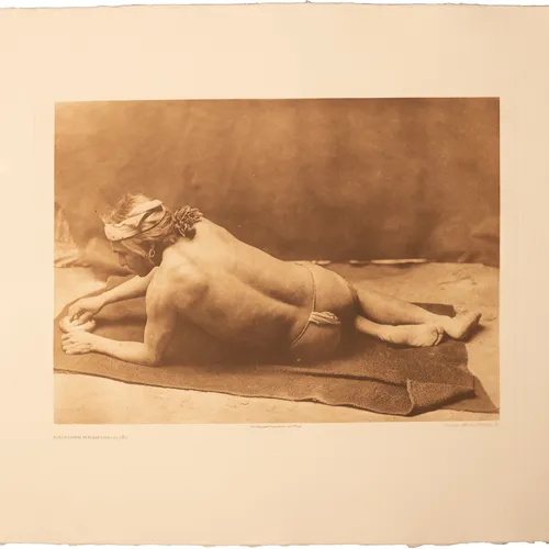 Grinding Medicine Zuni photogravure print by Edward S. Curtis - 23x19