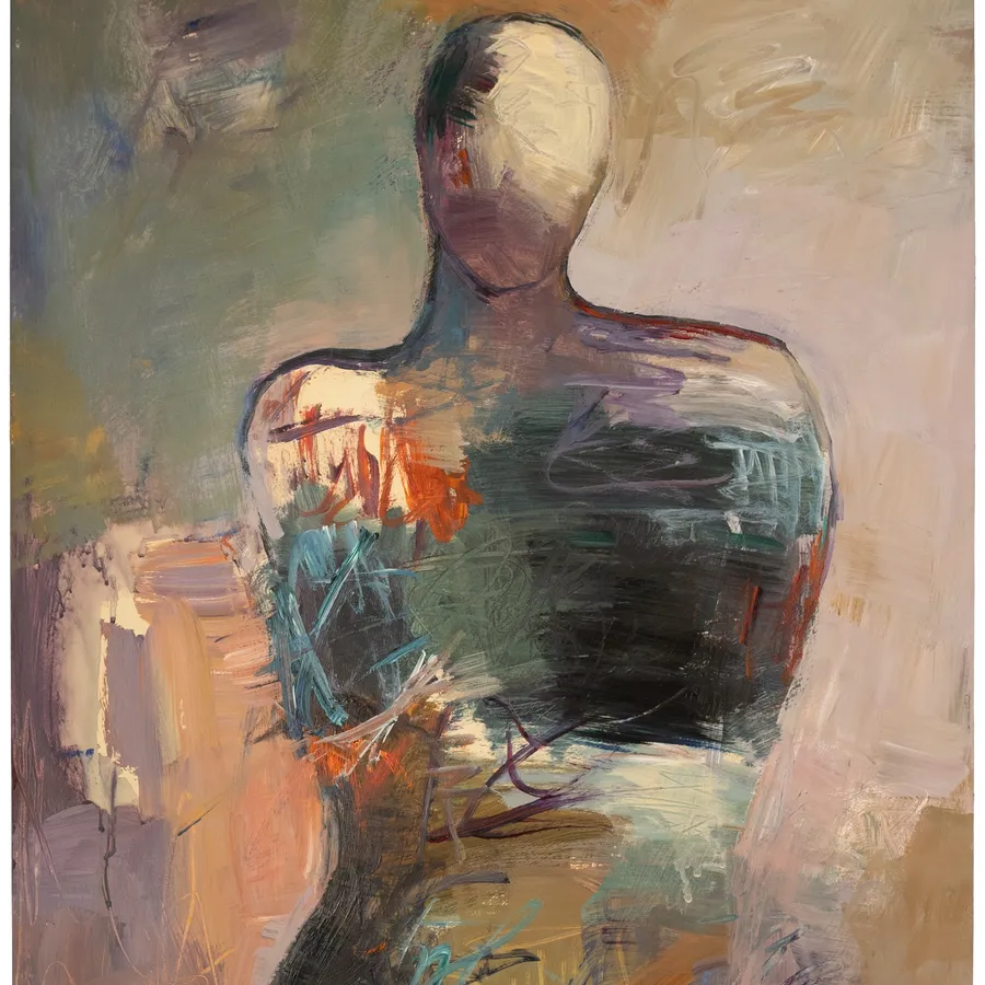Rainbow Girl by Jean Wallin - 26x20 figurative acrylic on paper