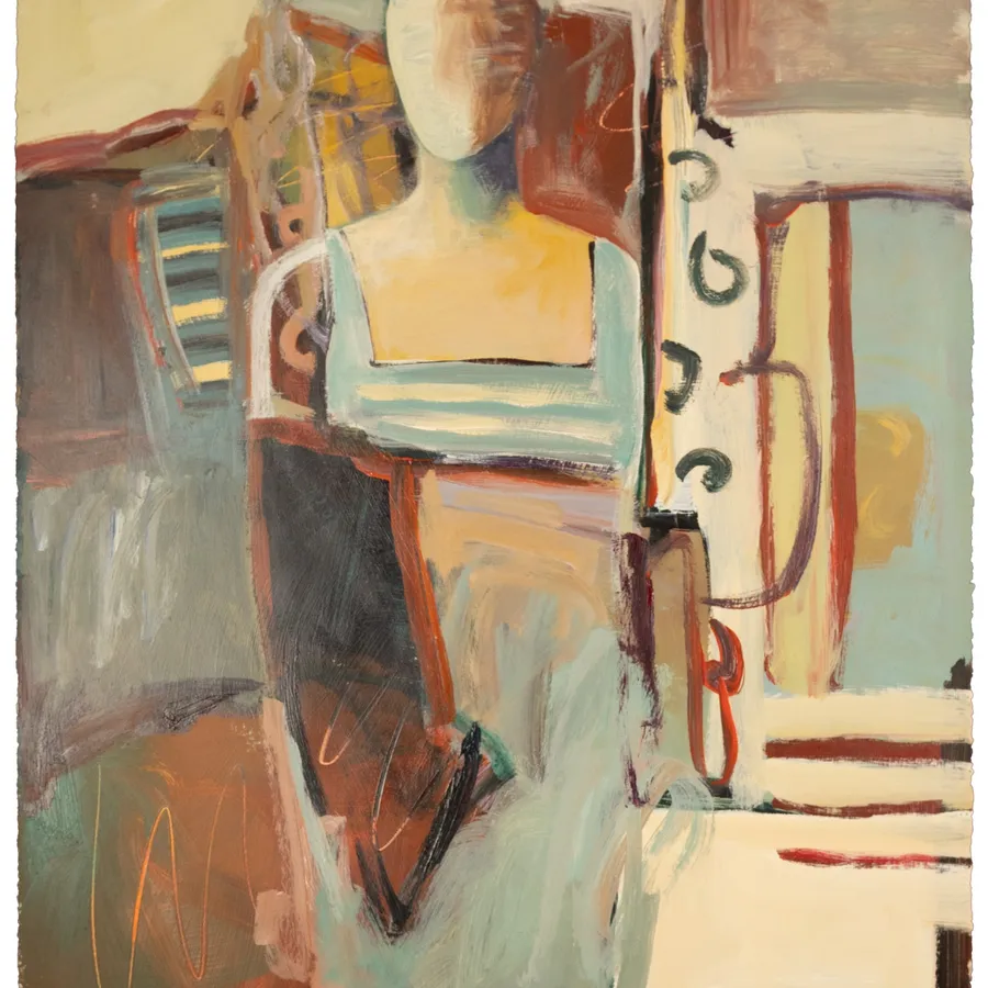 Shopping in the City by Jean Wallin - 30x22 figurative acrylic on paper