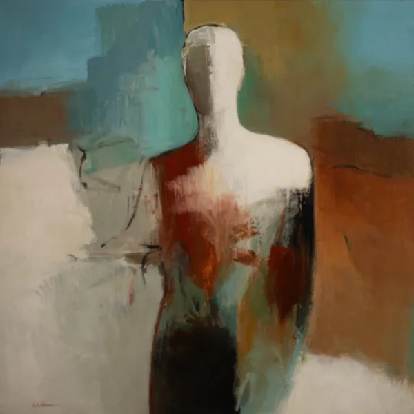 Snow in the Desert by Jean Wallin - 24x24 figurative acrylic painting