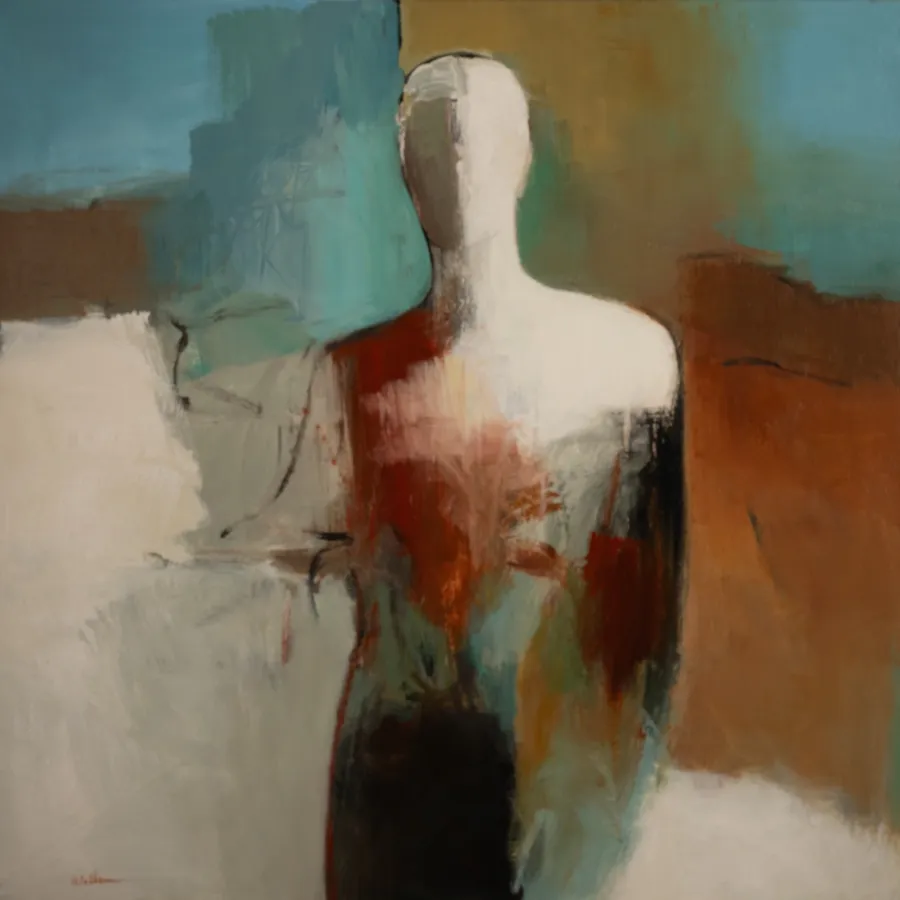 Snow in the Desert by Jean Wallin - 24x24 figurative acrylic painting