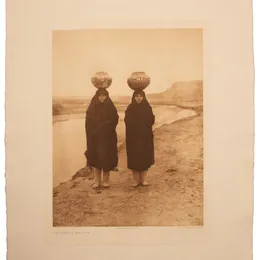 Zuni Girls at the River photogravure print by Edward S. Curtis - 23x19